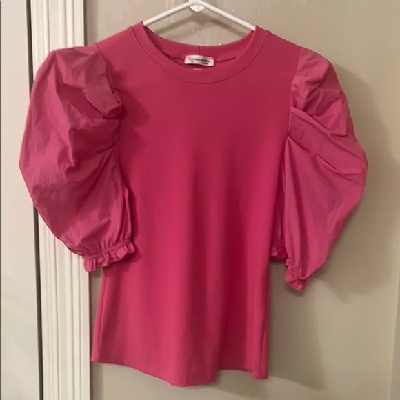 Elegant Pink Puff Sleeve Top - Picture 1 of 3